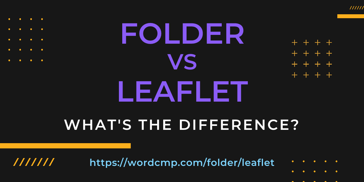 Difference between folder and leaflet