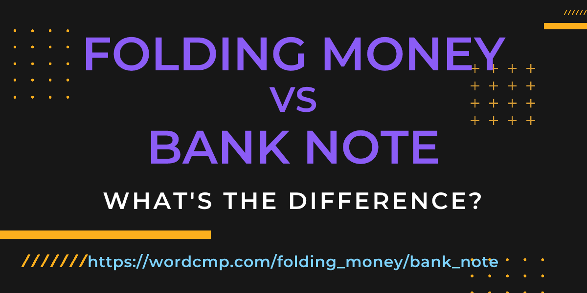 Difference between folding money and bank note