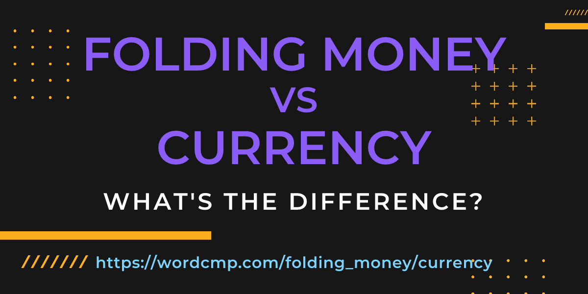 Difference between folding money and currency