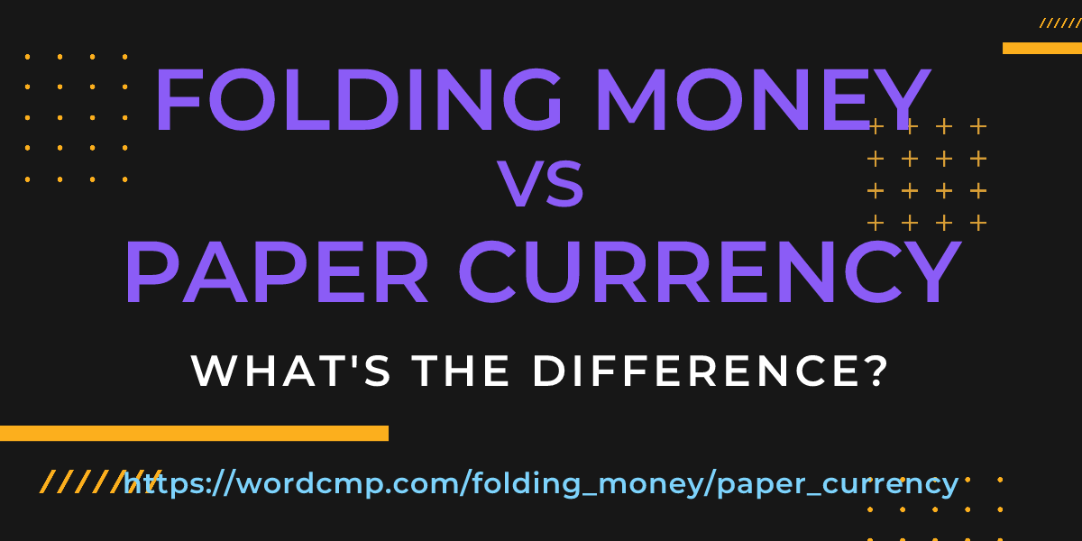 Difference between folding money and paper currency