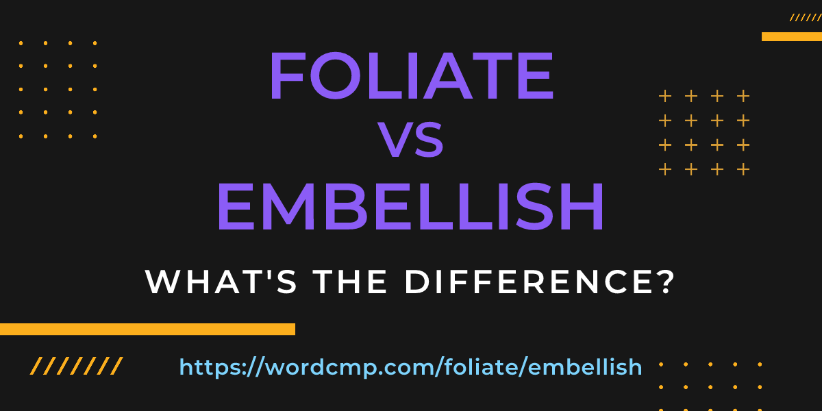 Difference between foliate and embellish