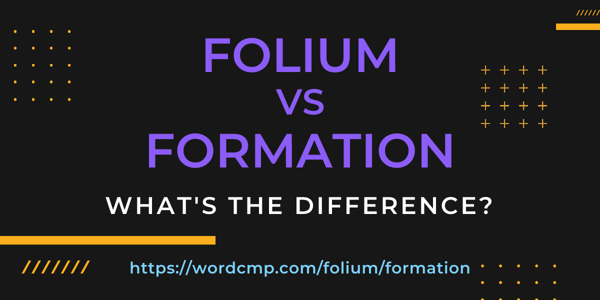 Difference between folium and formation