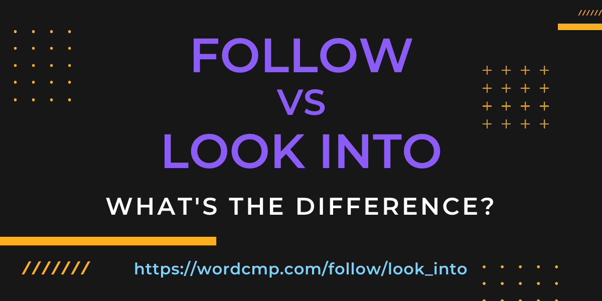 Difference between follow and look into