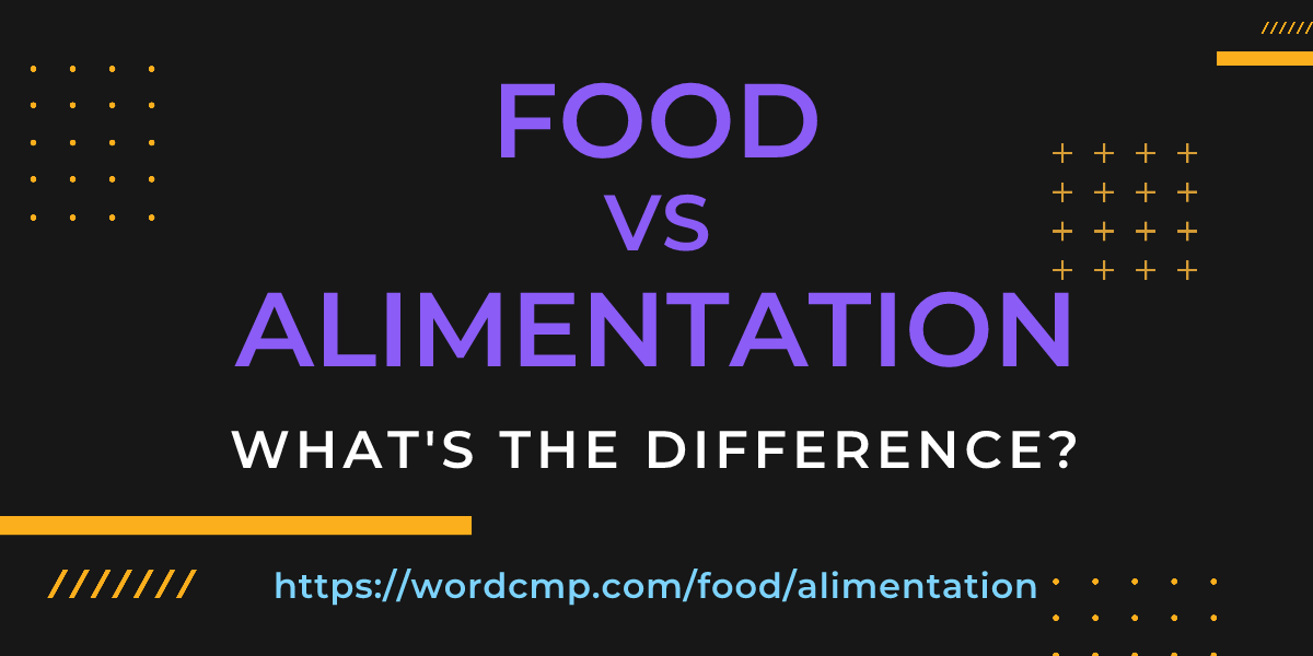 Difference between food and alimentation