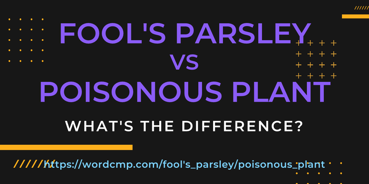 Difference between fool's parsley and poisonous plant