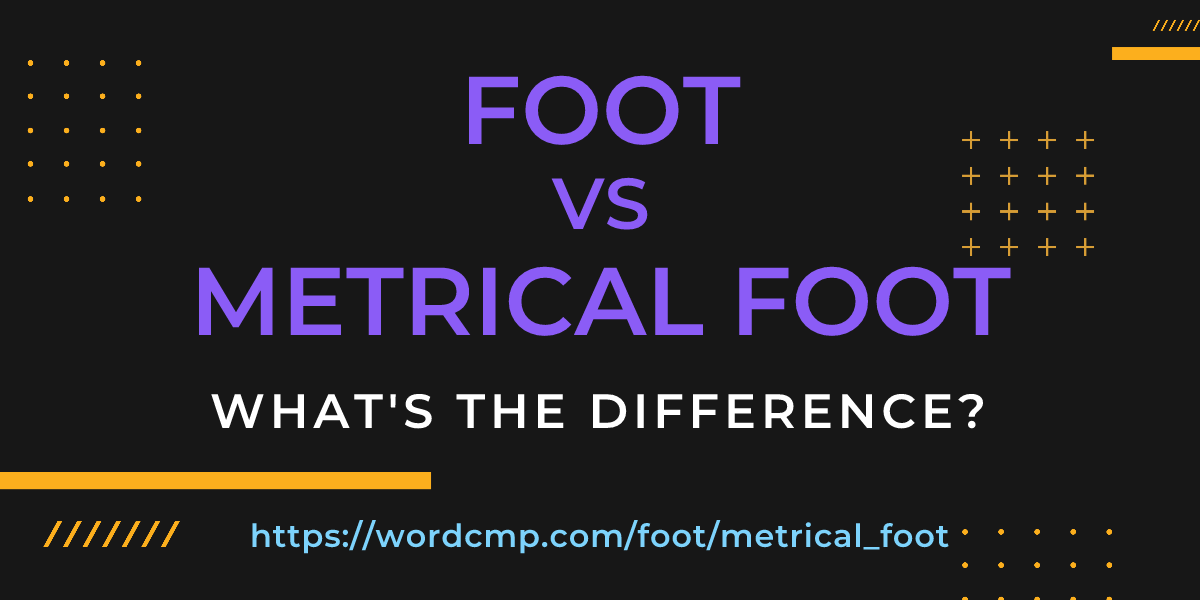 Difference between foot and metrical foot