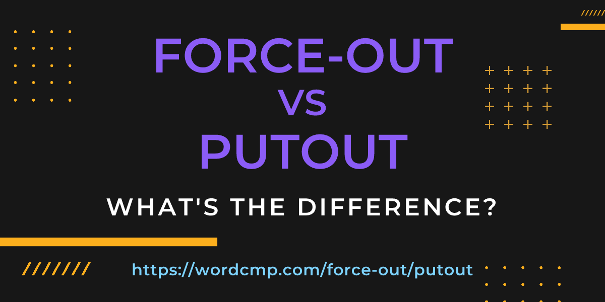 Difference between force-out and putout