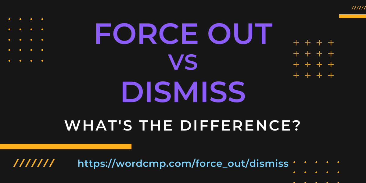Difference between force out and dismiss