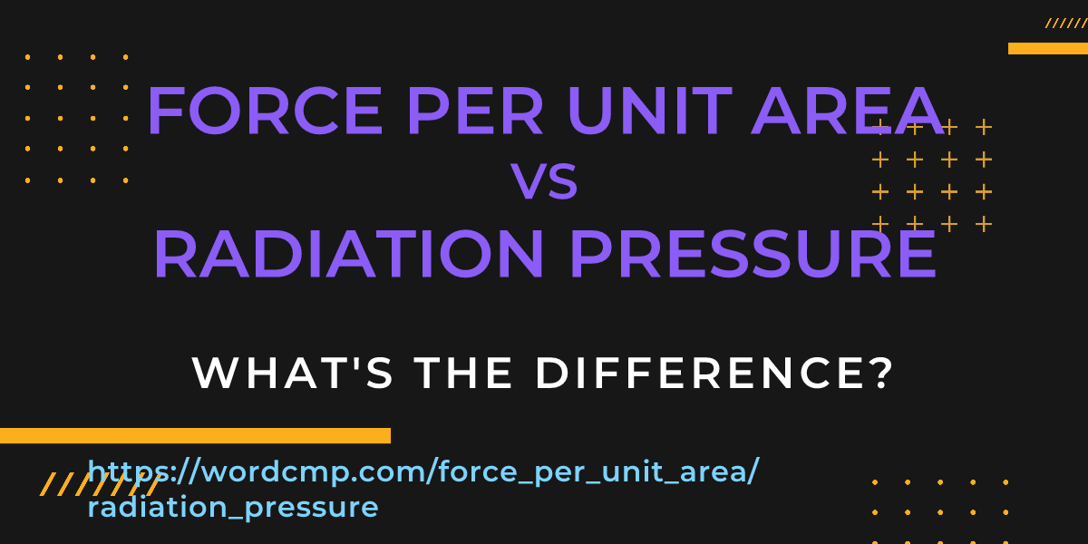Difference between force per unit area and radiation pressure