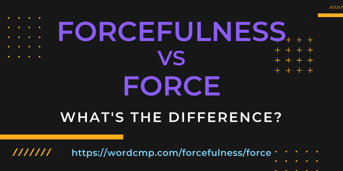 Difference between forcefulness and force
