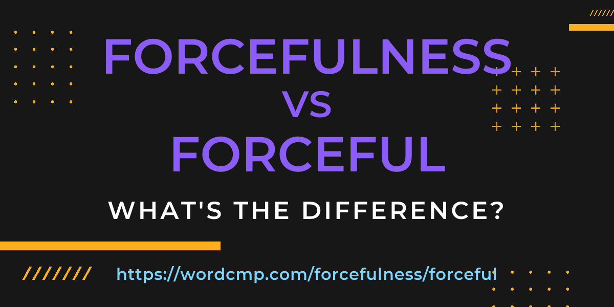 Difference between forcefulness and forceful