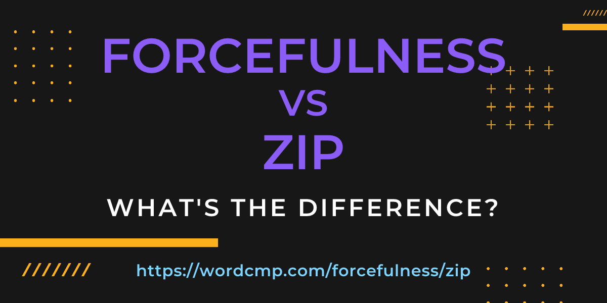 Difference between forcefulness and zip