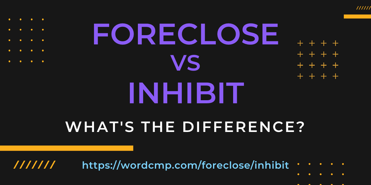 Difference between foreclose and inhibit