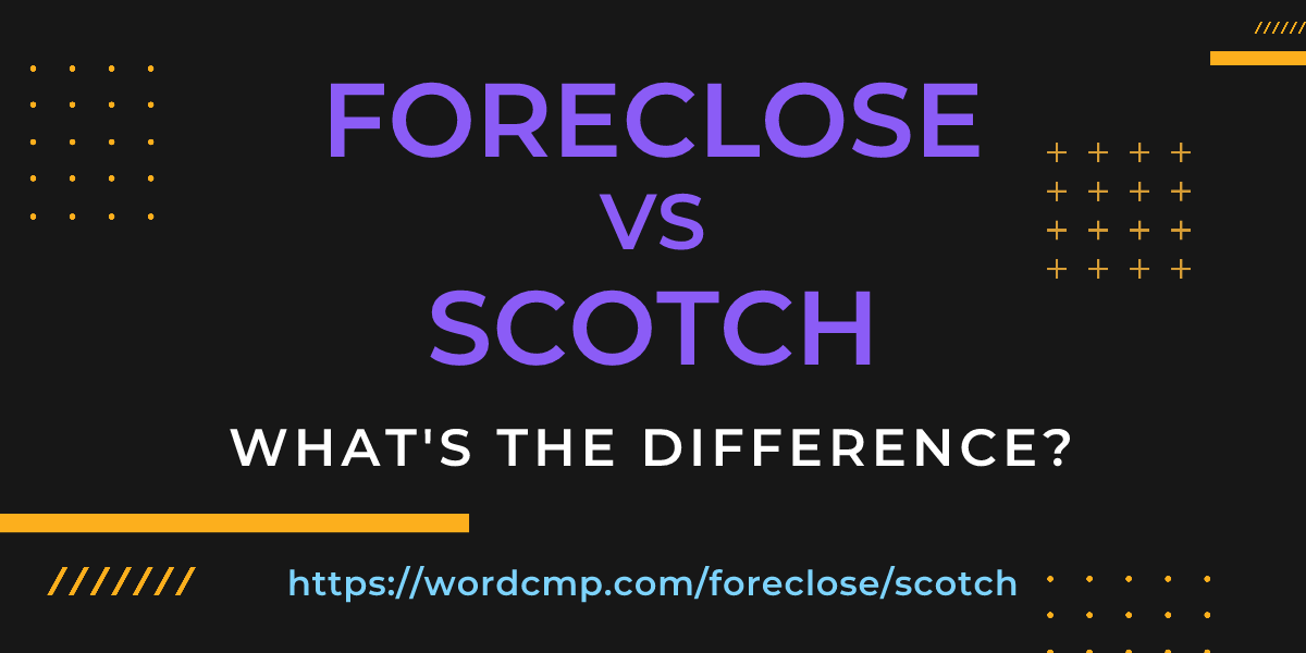 Difference between foreclose and scotch