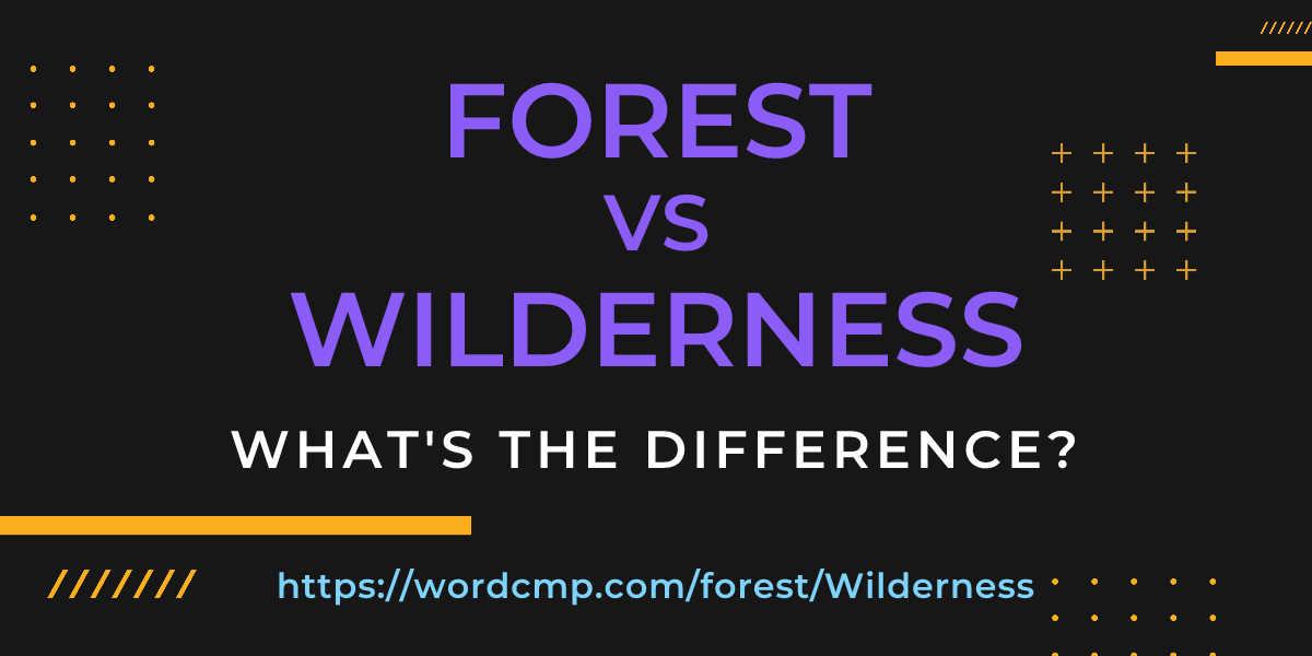 Difference between forest and Wilderness