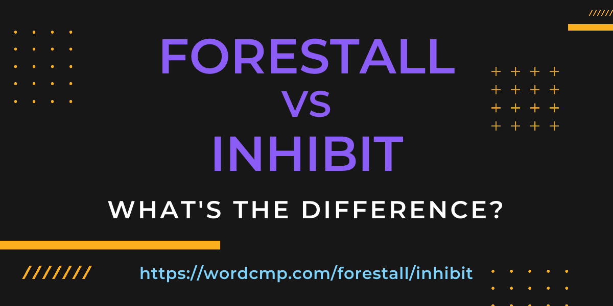 Difference between forestall and inhibit
