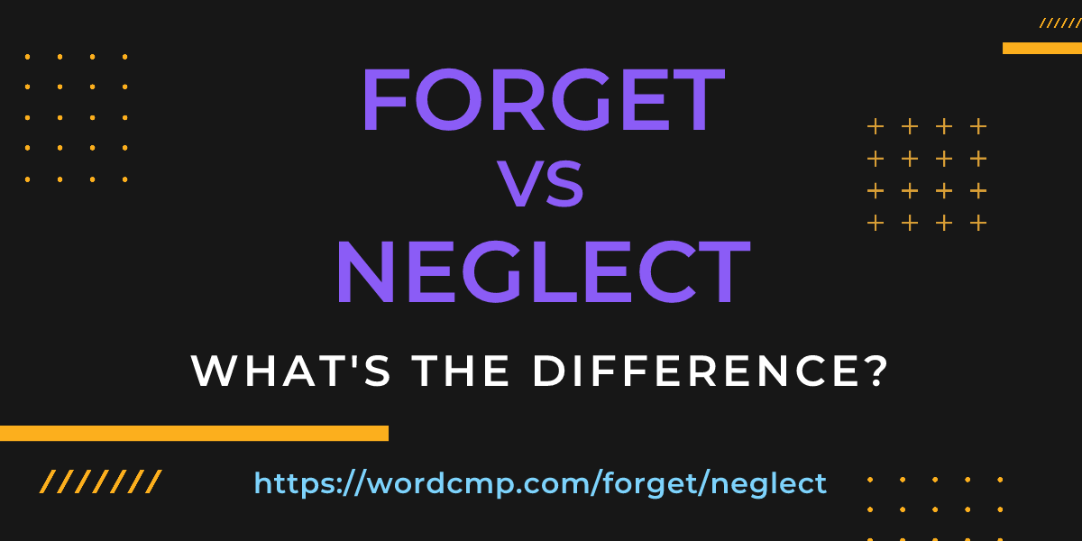 Difference between forget and neglect