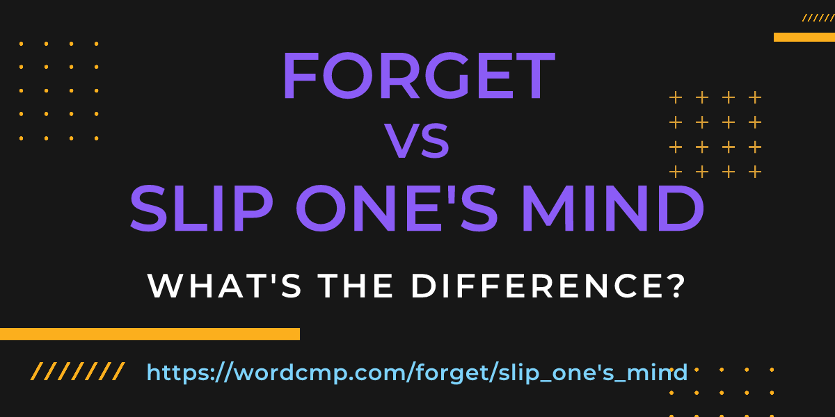 Difference between forget and slip one's mind
