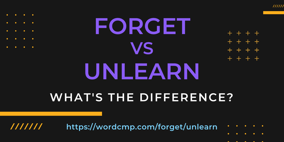 Difference between forget and unlearn