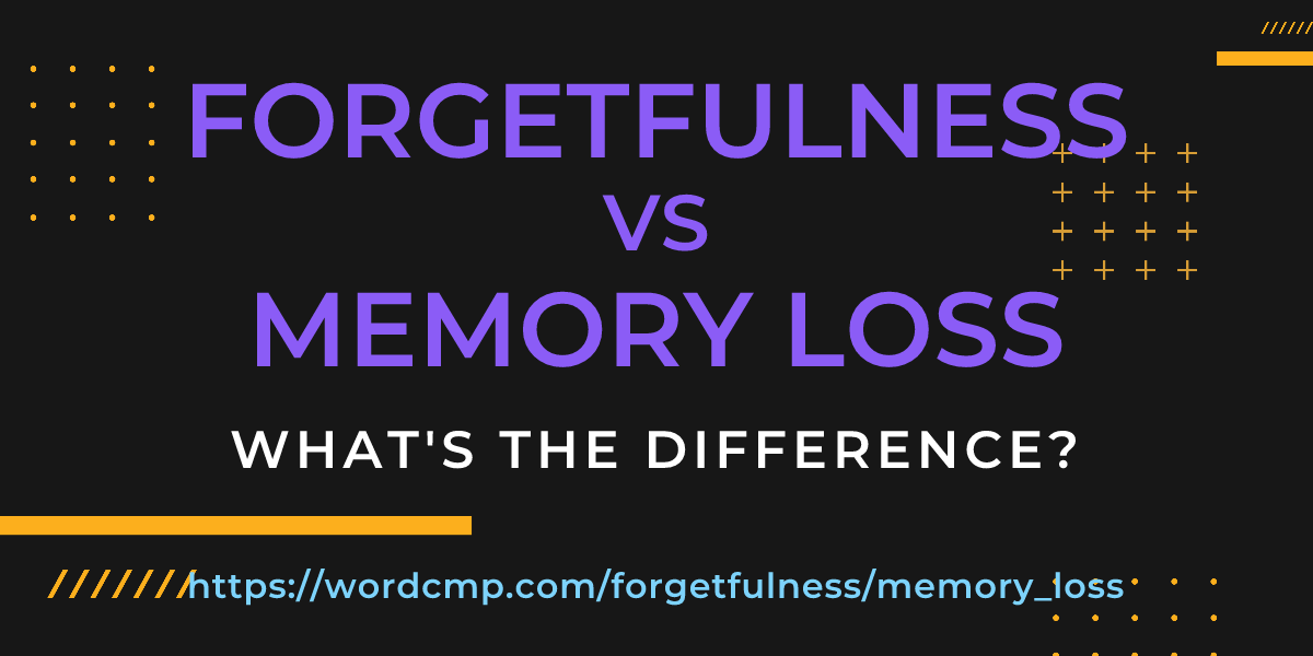 Difference between forgetfulness and memory loss