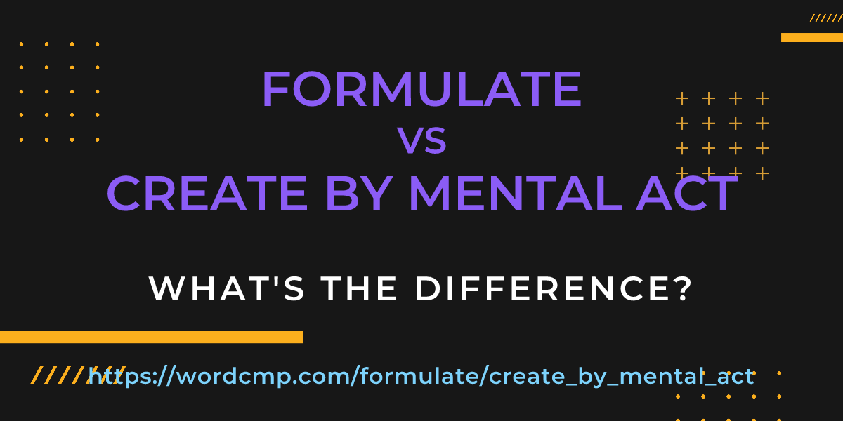Difference between formulate and create by mental act