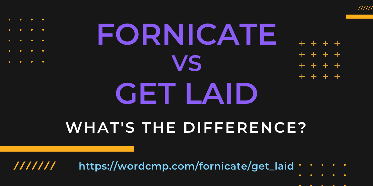 Difference between fornicate and get laid