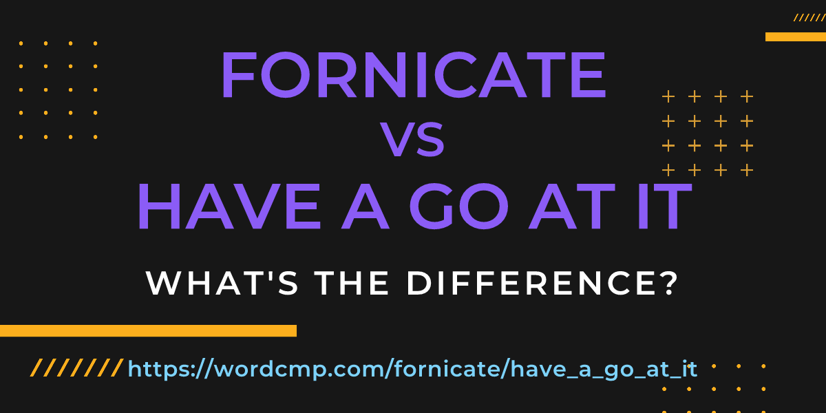 Difference between fornicate and have a go at it