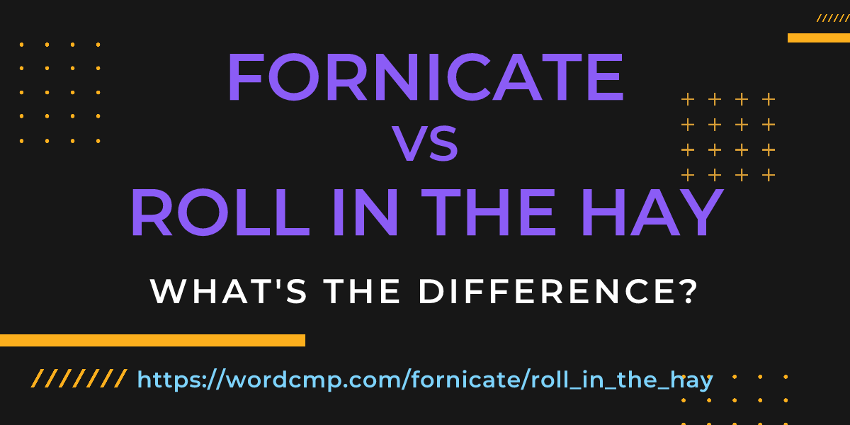 Difference between fornicate and roll in the hay