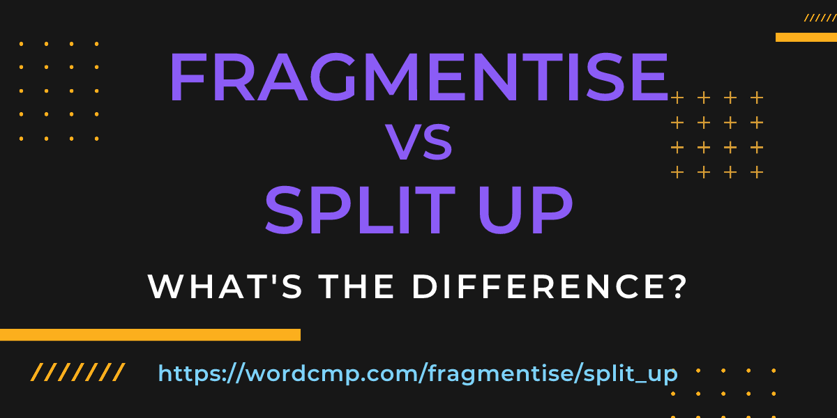 Difference between fragmentise and split up