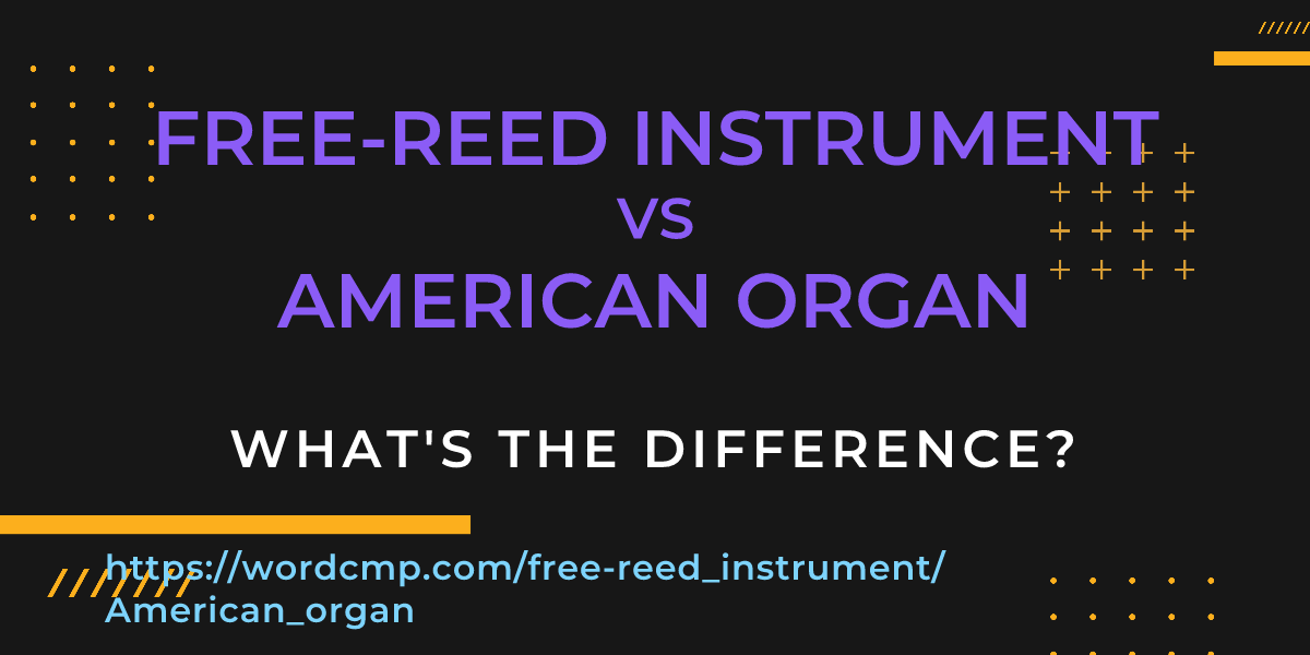 Difference between free-reed instrument and American organ