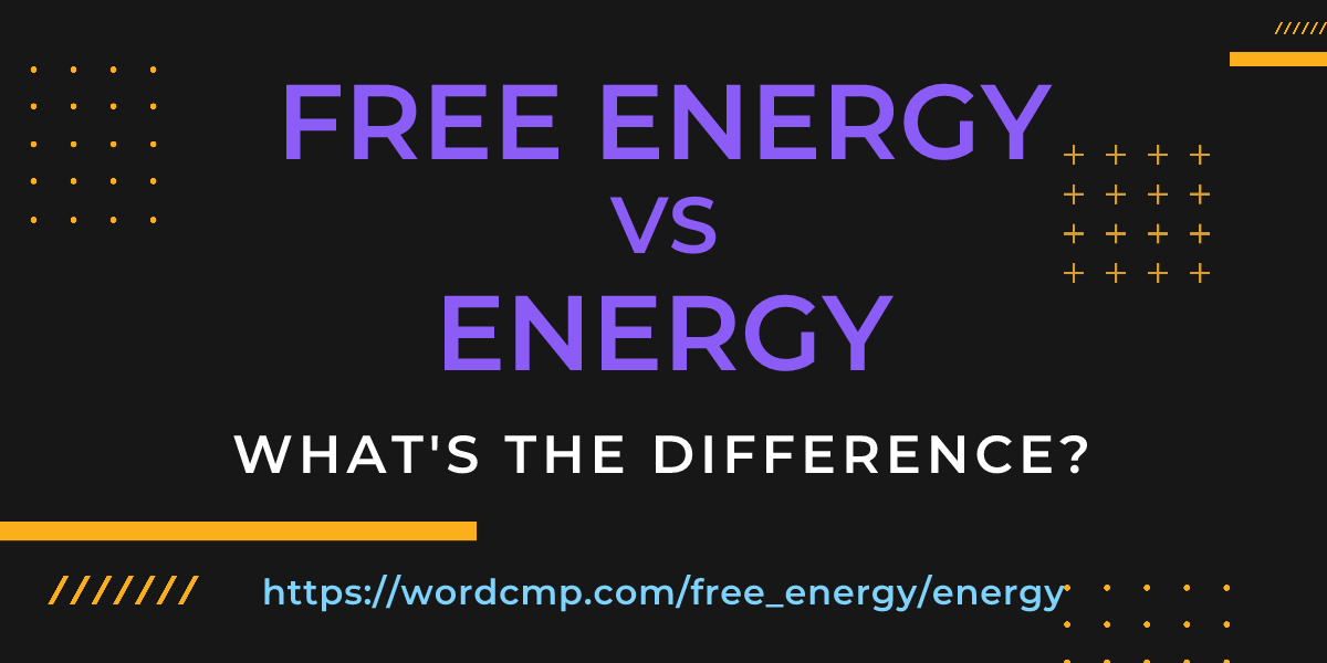 Difference between free energy and energy