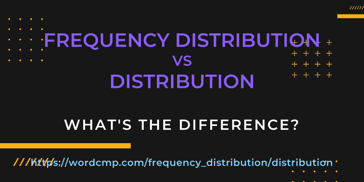 Difference between frequency distribution and distribution