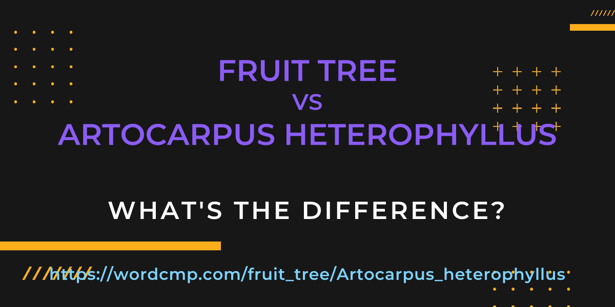 Difference between fruit tree and Artocarpus heterophyllus