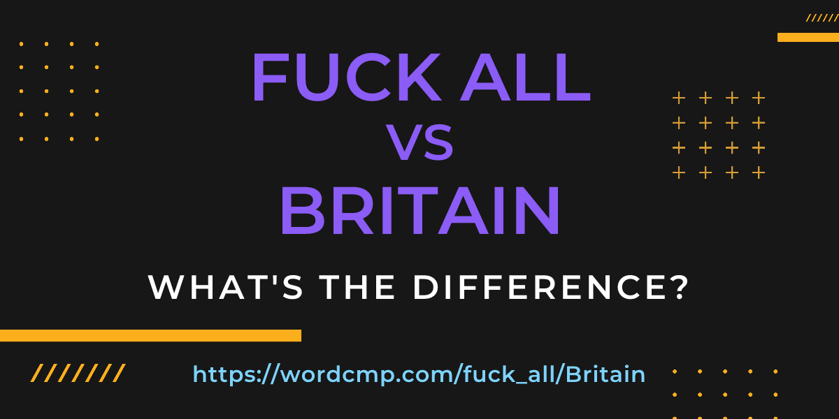 Difference between fuck all and Britain