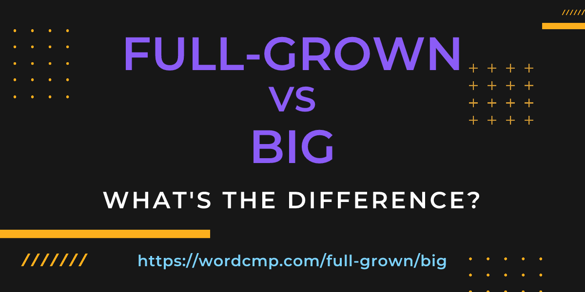 Difference between full-grown and big