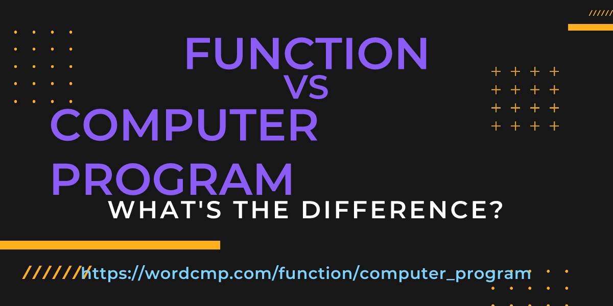 Difference between function and computer program
