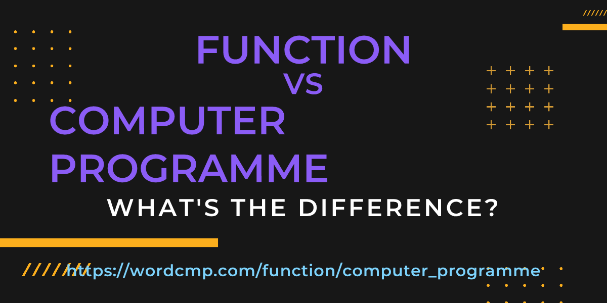 Difference between function and computer programme