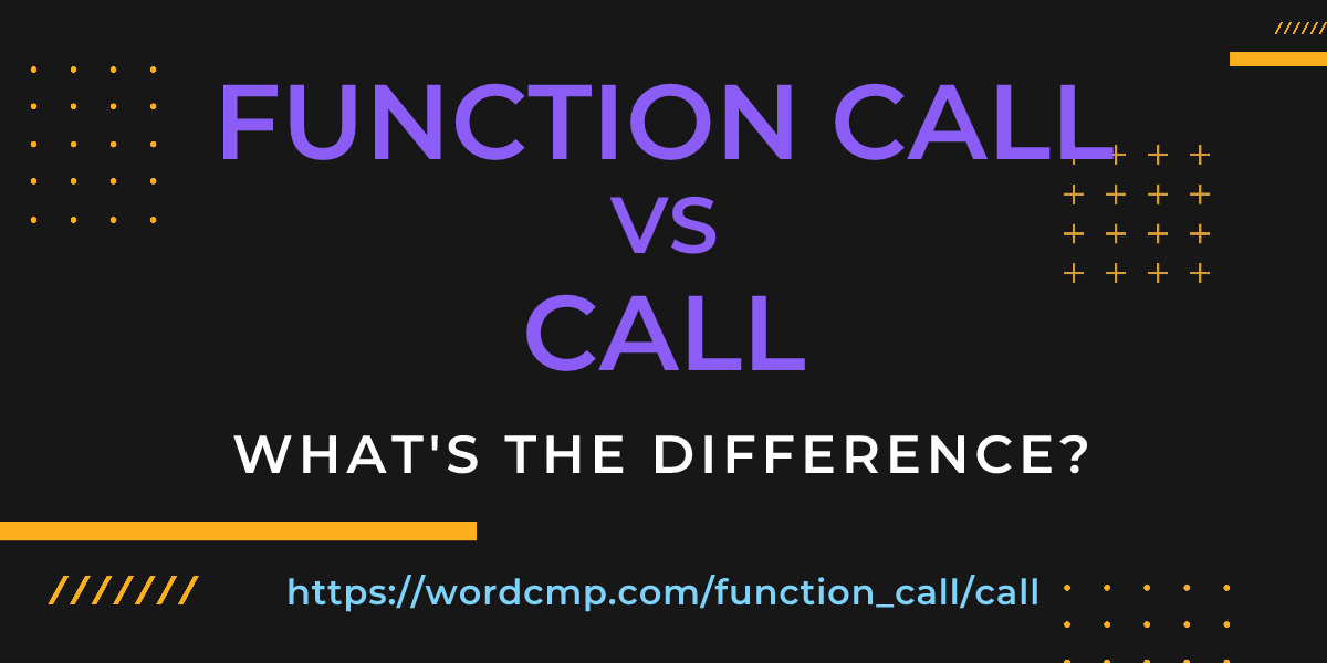 Difference between function call and call