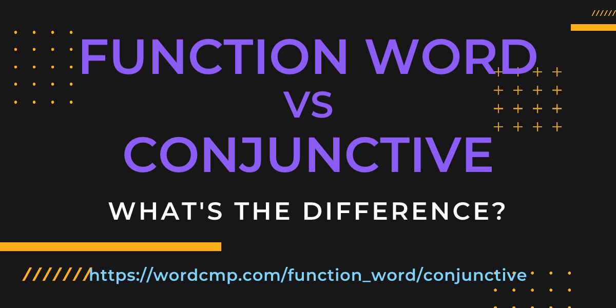 Difference between function word and conjunctive