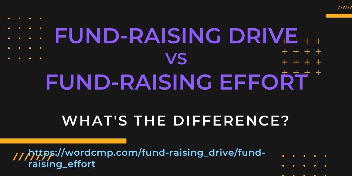 Difference between fund-raising drive and fund-raising effort