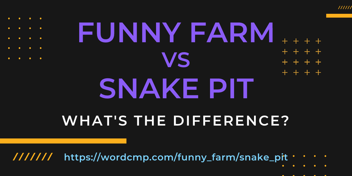 Difference between funny farm and snake pit