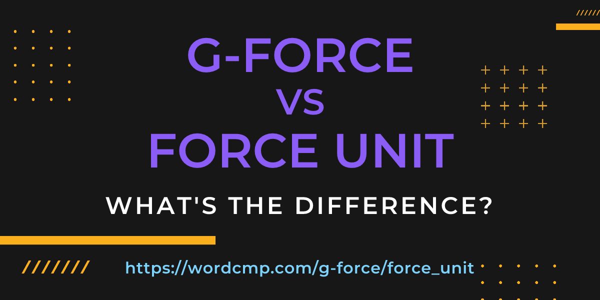Difference between g-force and force unit