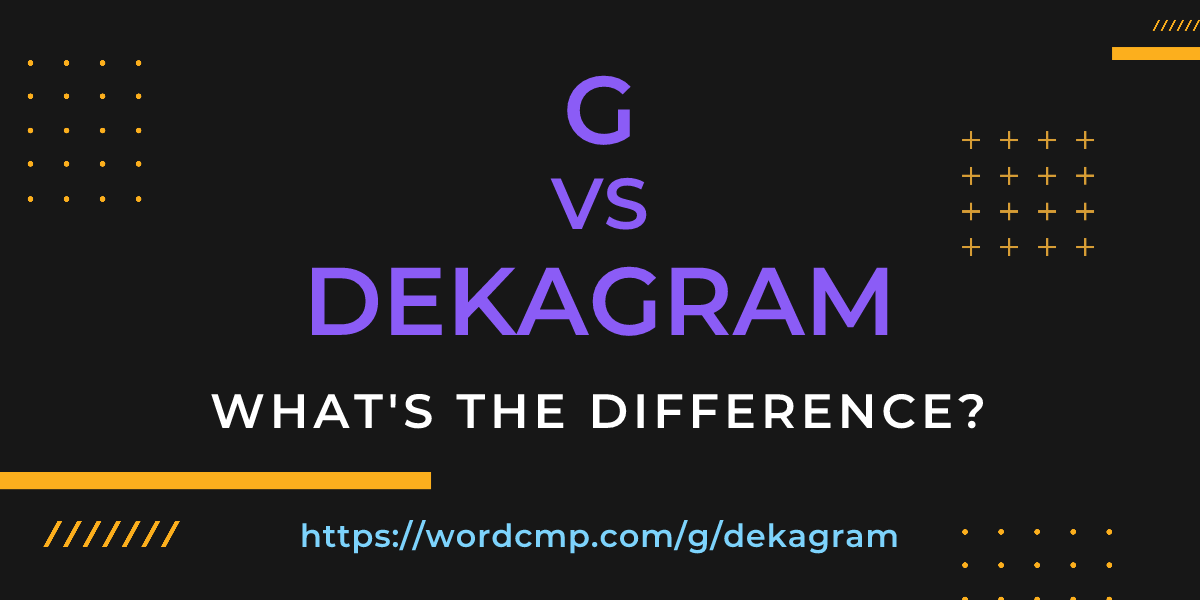 Difference between g and dekagram