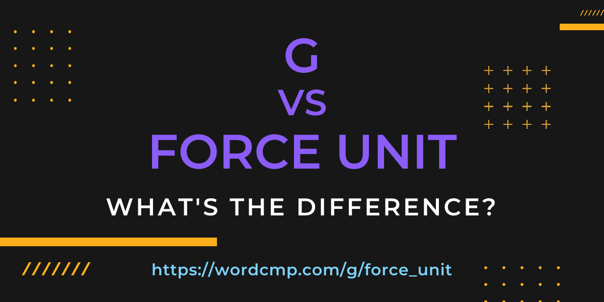 Difference between g and force unit
