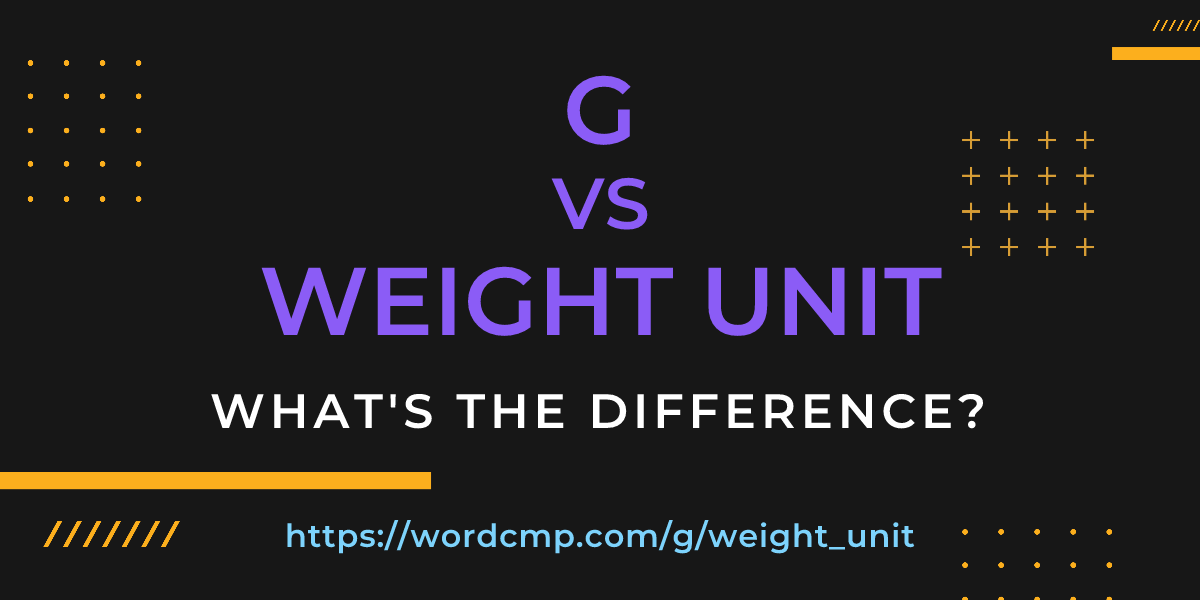 Difference between g and weight unit