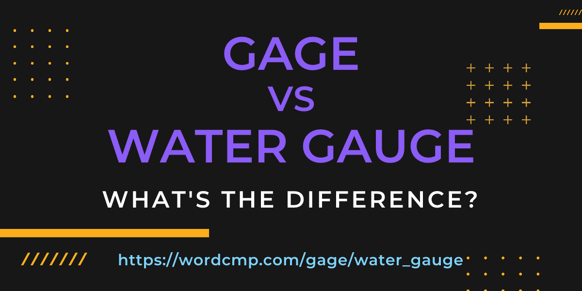 Difference between gage and water gauge