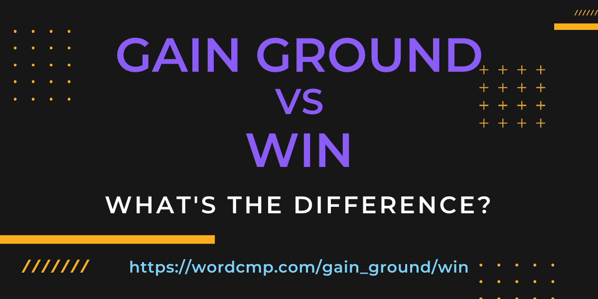 Difference between gain ground and win