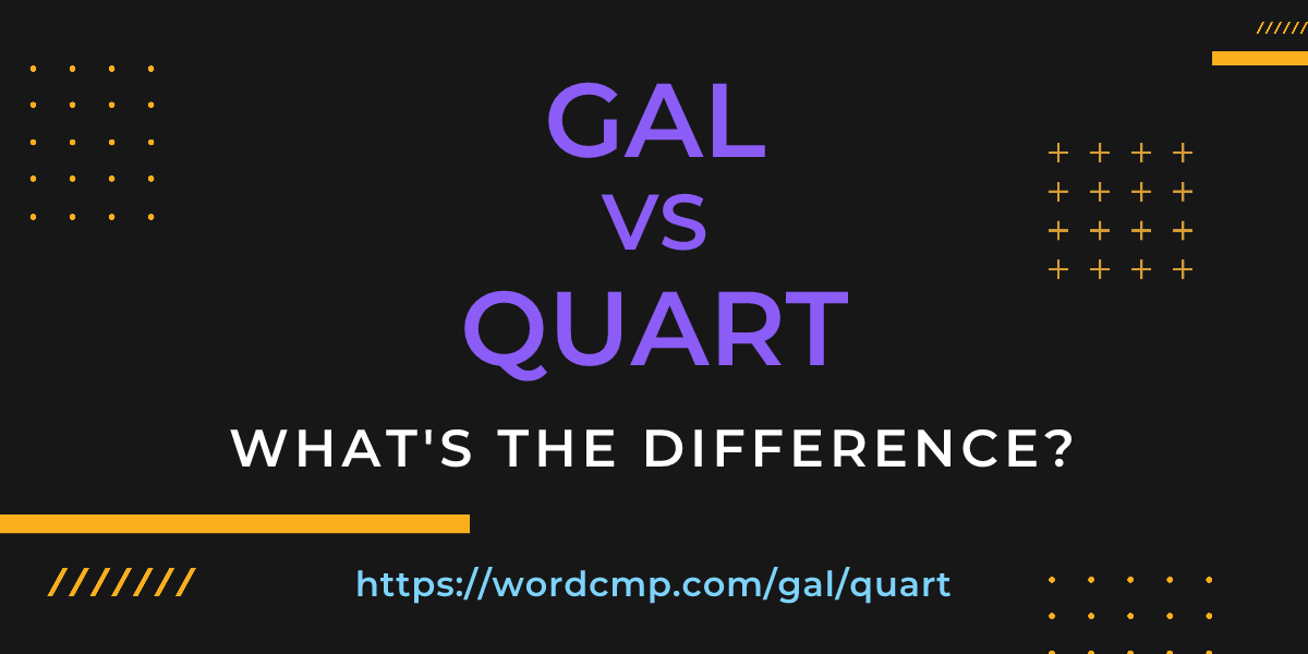 Difference between gal and quart