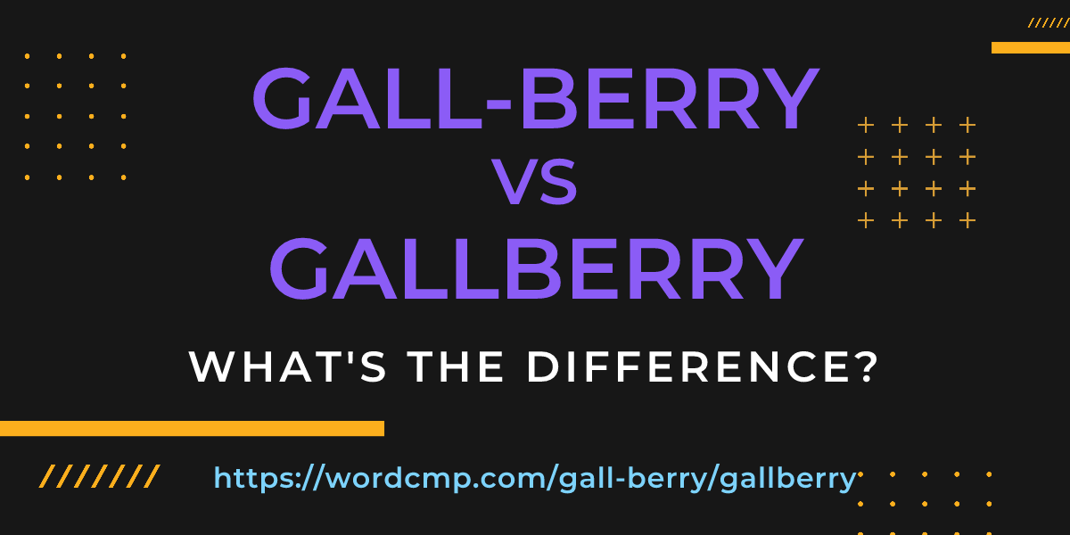 Difference between gall-berry and gallberry