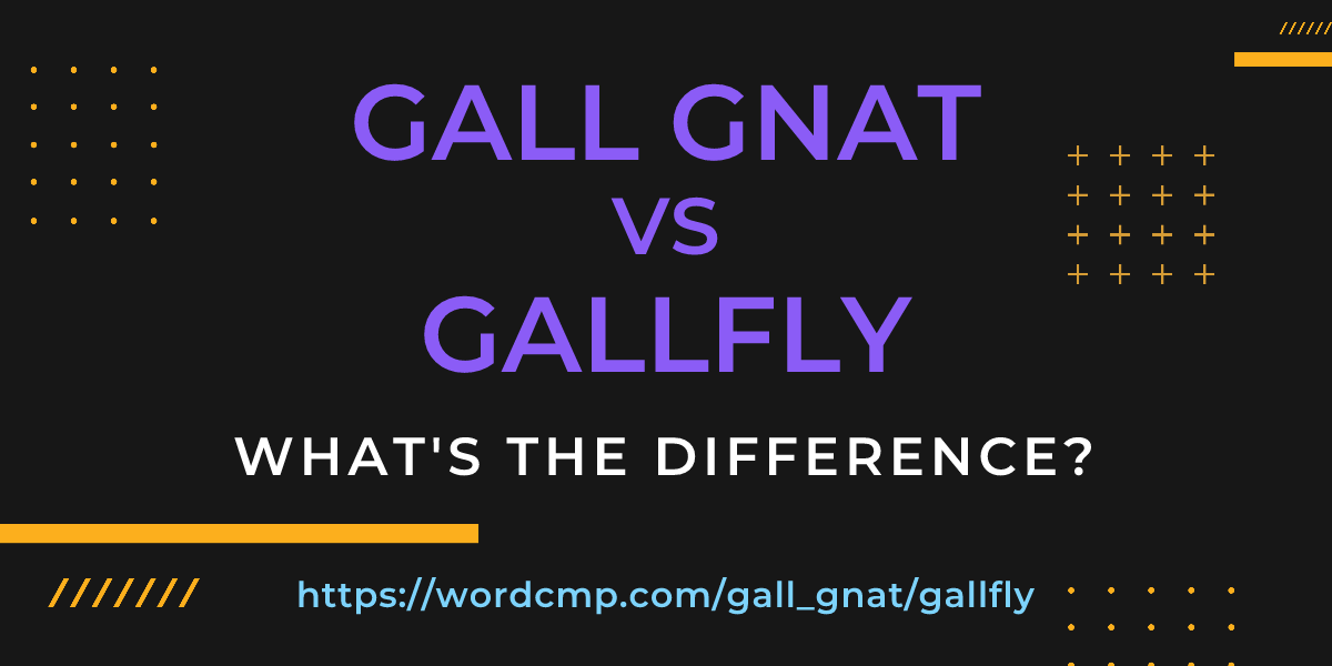 Difference between gall gnat and gallfly